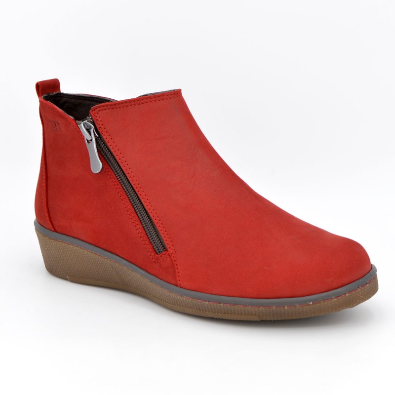 Comprar 1306 Botín plano nobuck rojo online - Zapatos D'Garry