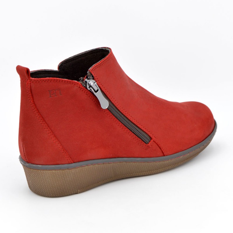 Comprar 1306 Botín plano nobuck rojo online - Zapatos D'Garry