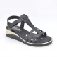 9176 - Valerias Sandalia cuña piel negro