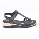 9176 - Valerias Sandalia cuña piel negro